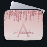 Rosa-Glitzer und Sparklogramm Laptopschutzhülle<br><div class="desc">Blush Pink - Rose Gold Imitate Dripping Glitzer und sparkle elegante Monogram Laptop Gehäuse. Dieser mit Monogramm Fall kann so angepasst werden,  dass er Ihren Anfangs- und Vornamen enthält.</div>