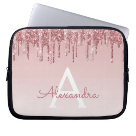 Rosa-Glitzer und Sparklogramm Laptopschutzhülle