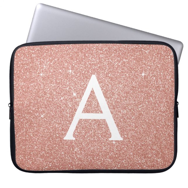 Rosa-Glitzer und Sparklogramm Laptopschutzhülle (Vorderseite)