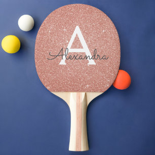 Rosa-Glitzer und Sparklogramm Tischtennis Schläger