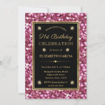 Rosa Glitzer Valentine Herzens 21. Geburtstag