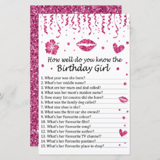 Rosa Glitzer Wie gut kennen Sie die Geburtstagsmar