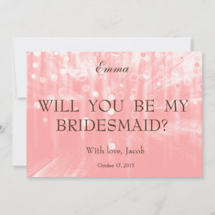 Rosa Glitzer wirst du meine Bridesmaid sein Einladung