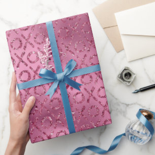Rosa Glitzer XOXO Geschenkpapier