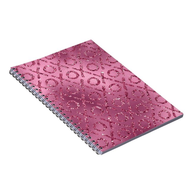 Rosa Glitzer XOXO Notizblock (Rechte Seite)