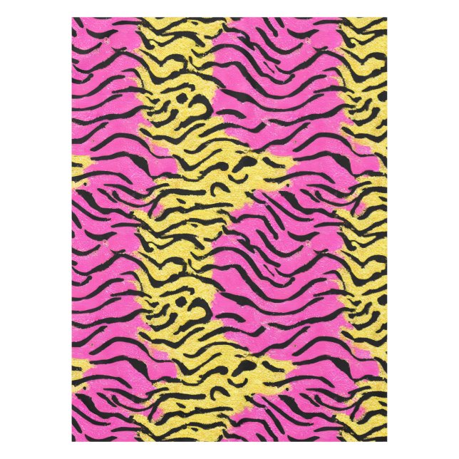 Rosa Glitzer Zebra Muster Tischdecke (Vorderseite)