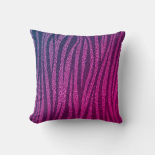 Rosa Glitzer Zebra Print Metallic Kissen
