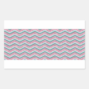 Rosa Glitzer-Zickzack-Muster Rechteckiger Aufkleber