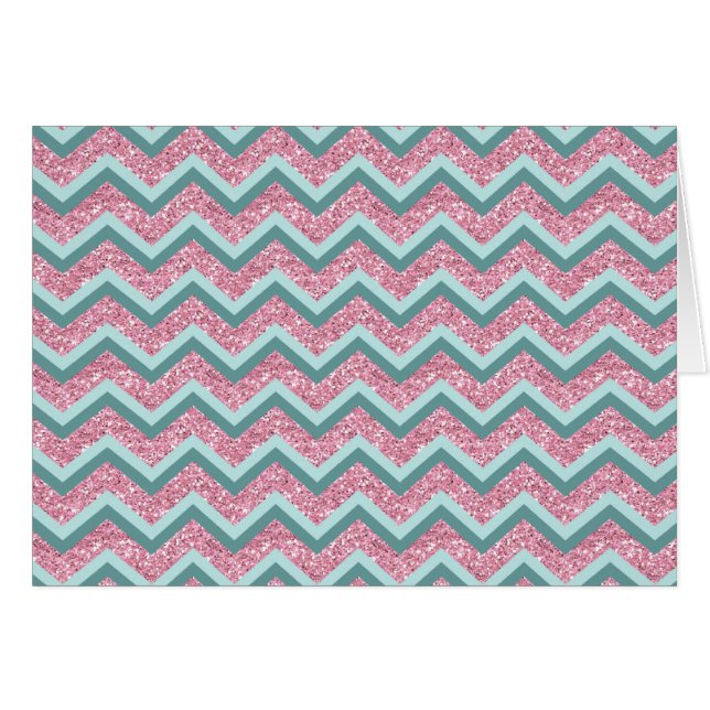 Rosa Glitzer ZigZag Muster (Vorderseite (Horizontal))