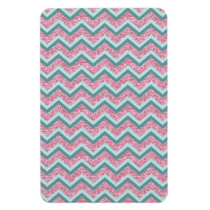 Rosa Glitzer ZigZag Muster Magnet