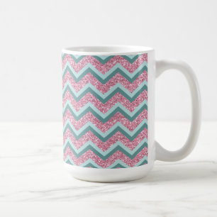 Rosa Glitzer ZigZag Muster Tasse