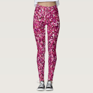 Rosa GlitzerConfetti/Mosaik-ganz vorbei - Druck Leggings