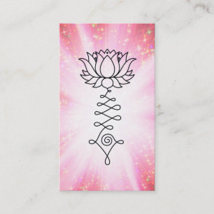 *~* Rosa Glitzern Lotus Reiki Heilenergie Visitenkarte