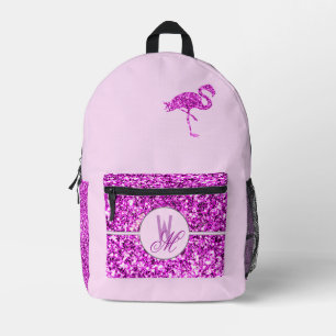 Rosa glitzernde monogrammierte Umhängetasche mit F Bedruckter Rucksack