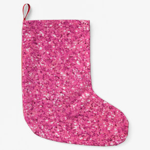 Rosa glitzerndes Glitzer Kleiner Weihnachtsstrumpf