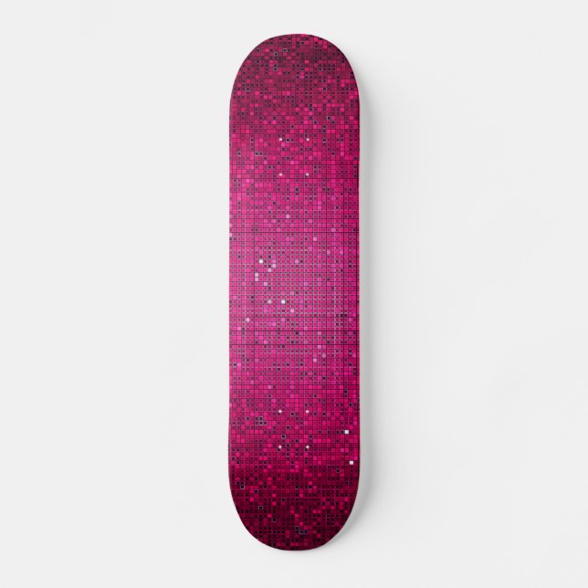 Rosa Glitzersequin-Discoglitz-Baut.Skateboard Skateboard (Vorderseite)