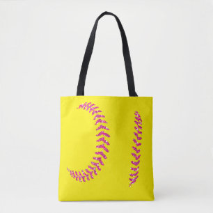 Rosa Glitzersoftball-Stiche