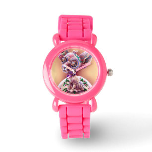 Rosa Glitzeruhr Chico der Chihuahua Armbanduhr