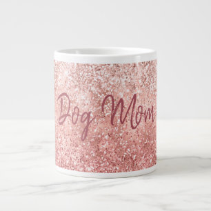 Rosa Glitzy Sparkle Glitzer Hund Mama Jumbo-Tasse