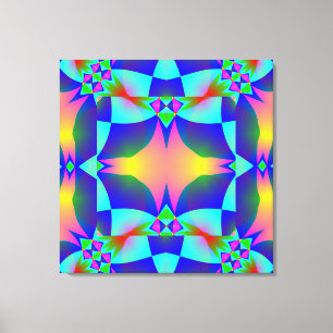 Rosa Glühen-geometrischer Entwurfs-eingewickelte Leinwanddruck