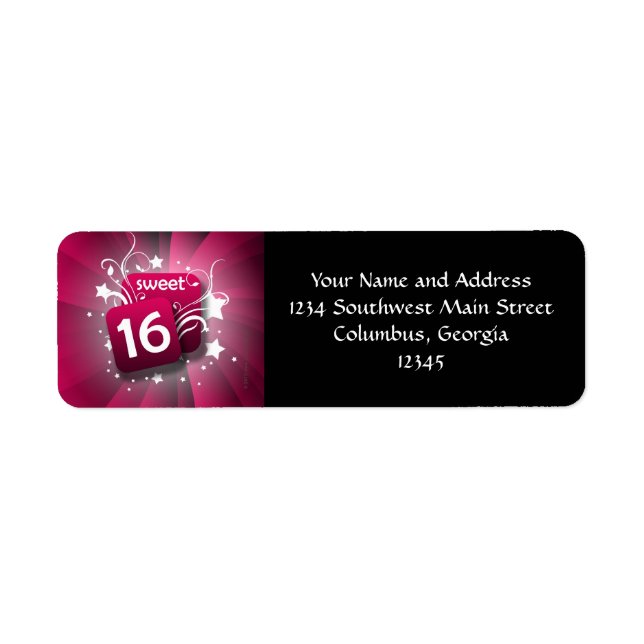 Rosa glühende Wirbel und Sterne Süß 16 (Vorne)