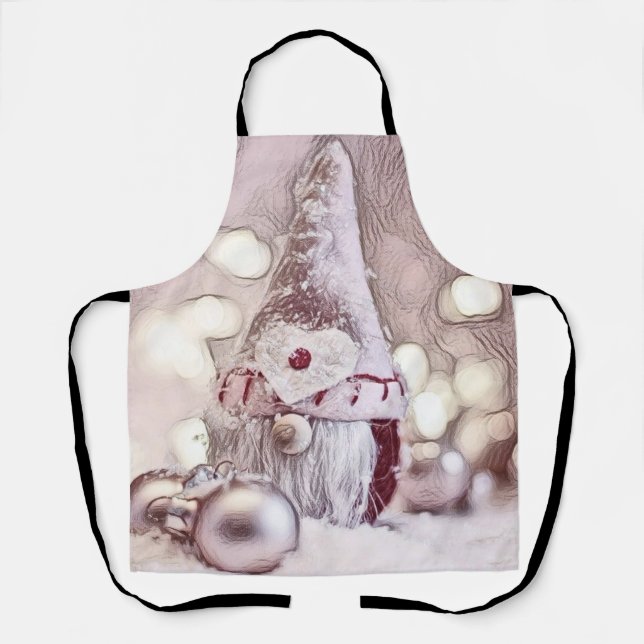 Rosa Gnome in der Schneewasserfarbe Schürze (Vorderseite)