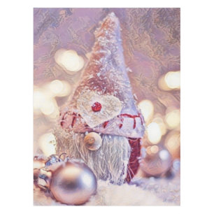 Rosa Gnome in der Schneewasserfarbe Tischdecke