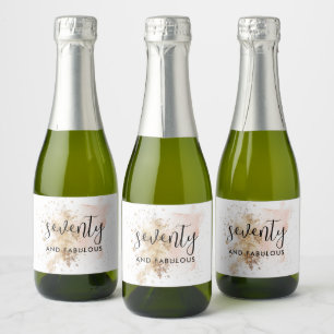 Rosa & Gold 70. Geburtstag Mini Sparkling Weinkell