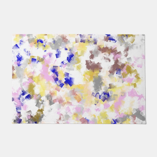 Rosa, Gold, Blau, Weiß, Gold, Textilmuster, Fußmatte (Vorderseite)