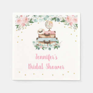 Rosa Gold Blumen Hochzeit Miss zu Mrs Brautparty Serviette