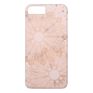 Rosa-Gold-Blumen-Mandala-Feines-Faux-Folie-auf-Ros Case-Mate iPhone Hülle