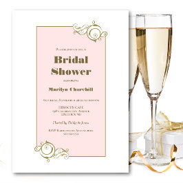 Rosa Gold Brautparty Einladung