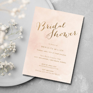 Rosa Gold Brautparty Party Einladung