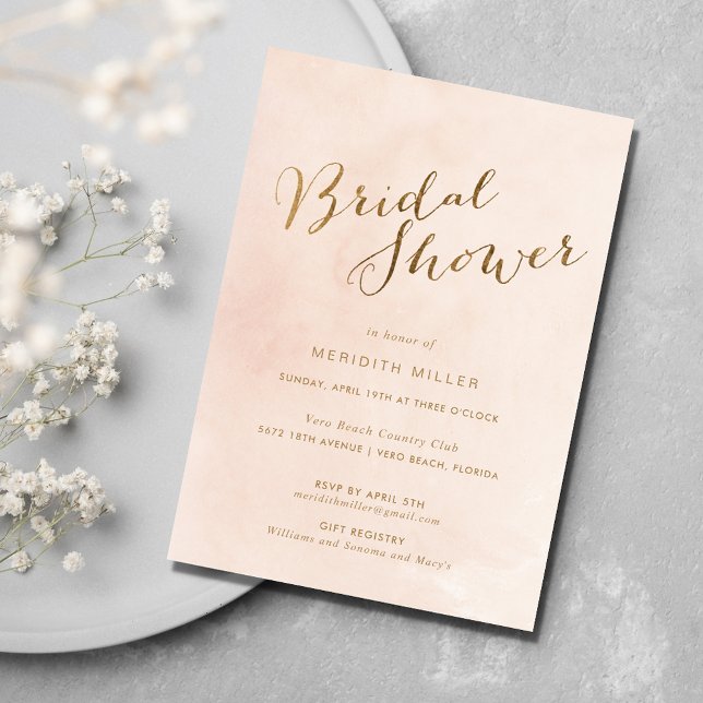 Rosa Gold Brautparty Party Einladung (Pink Gold Bridal Shower Party Invitation)