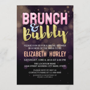 Rosa Gold Brunch & Bubbly Brautparty-Einladung Einladung