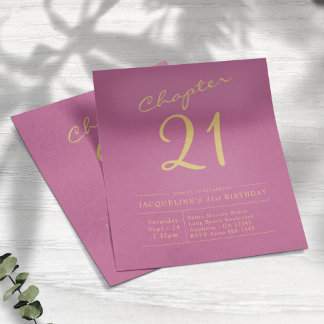 Rosa Gold Budget 21. Geburtstag Einladung Flyer