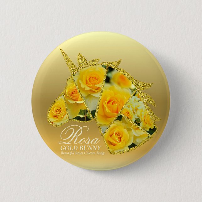 Rosa Gold Bunny Button (Vorderseite)