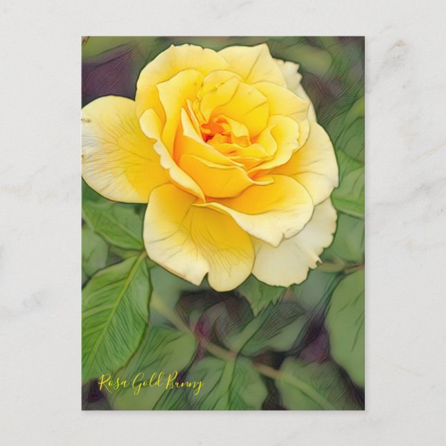 Rosa Gold Bunny [Postcard] Postkarte (Vorderseite)