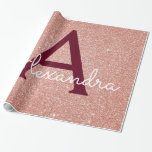 Rosa-Gold-Burgund-Glitzer-Sparkon-Monogramm Geschenkpapier<br><div class="desc">Blush Pink - Rose Gold und Burgund Imitate Glitzer und sparkle Elegant Geschenkpapier Wrapping. Dieses Geschenkpapier kann so angepasst werden,  dass es Ihren Anfangs- und Vornamen für ein Geschenkpaket für eine Girl's Baby Duwer,  Brautparty,  Junggeselinnen-Abschied oder Girl's Birthday Party enthält.</div>