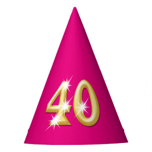 Rosa Gold des fortieth Geburtstages vierzig Partyhütchen