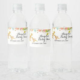 Rosa Gold Dino Giro Flasche Wasserflaschenetikett