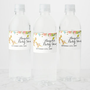 Rosa Gold Dino Giro Flasche Wasserflaschenetikett