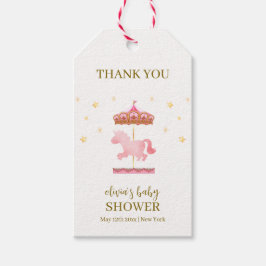 Rosa Gold Elegante Carousel Carnival Baby Dusche Geschenkanhänger