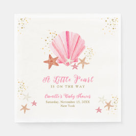 Rosa Gold Elegante Starfish Seashell Baby Dusche Serviette