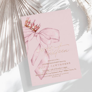Rosa Gold Elegante Sweet Sixteen Geburtstagsfeier Folieneinladung