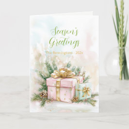 Rosa Gold Elegante Weihnachts-Weihnachtskarte Feiertagskarte