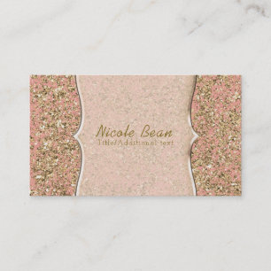 Rosa & Gold Faux Glitter Glamour Chic Elegant Visitenkarte