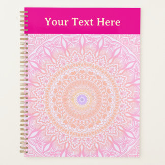 Rosa Gold Floral Mandala Personalisiert  Planer
