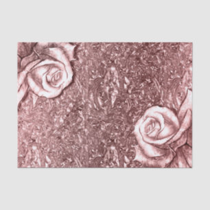 Rosa Gold Flüssig Chrome Metallisch Floral Glam Pa Seidenpapier