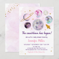 Rosa Gold Galaxy Countdown hat mit Baby Dusche beg
